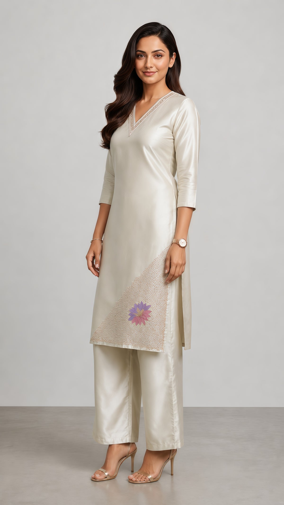 Ivory Dune Roman Silk Co ord Set