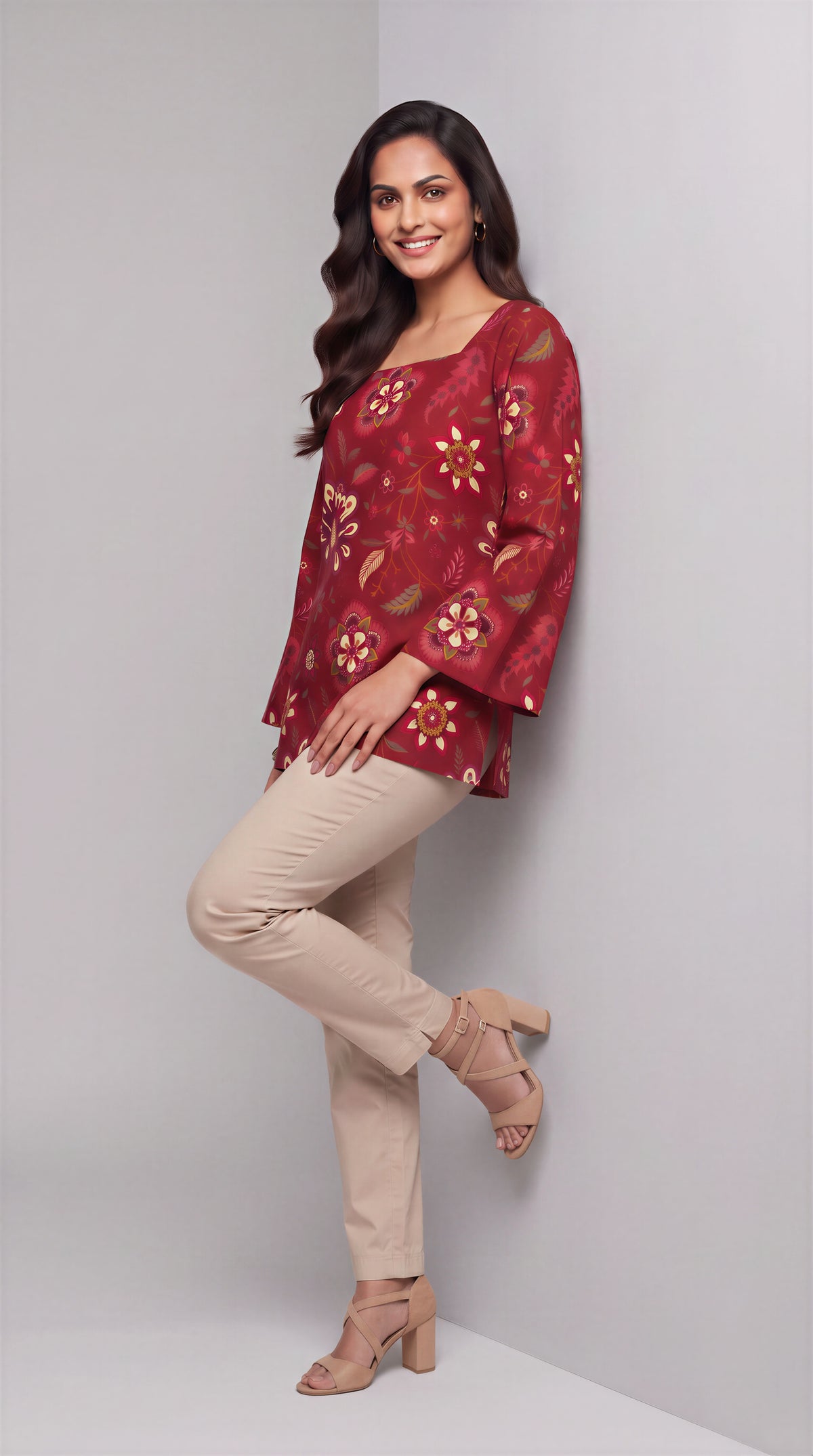 Crimson Garden Heer Short Top