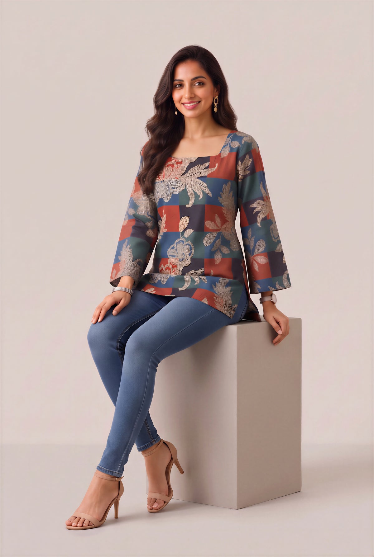 Mosaic Bloom Heer Short Top