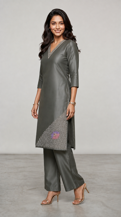 Graphite Grace Roman Silk Co ord Set