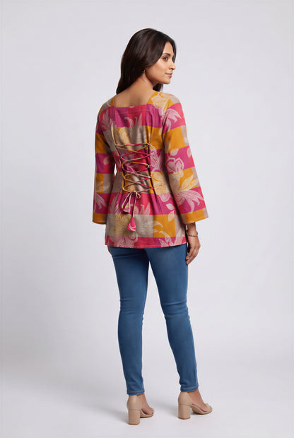 Fuchsia Canvas Heer Short Top