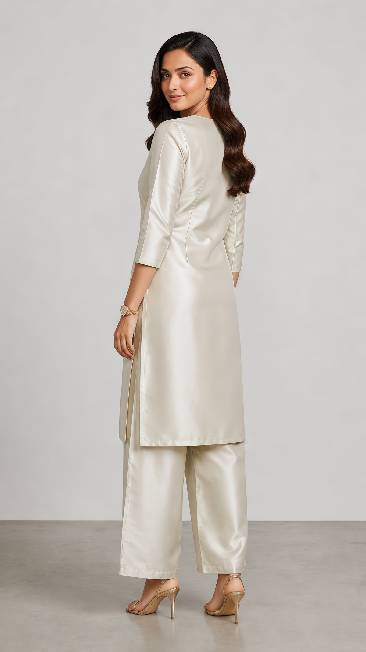 Ivory Dune Roman Silk Co ord Set