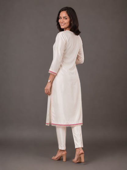 Sunehri Rose Chanderi Silk Kurta Set