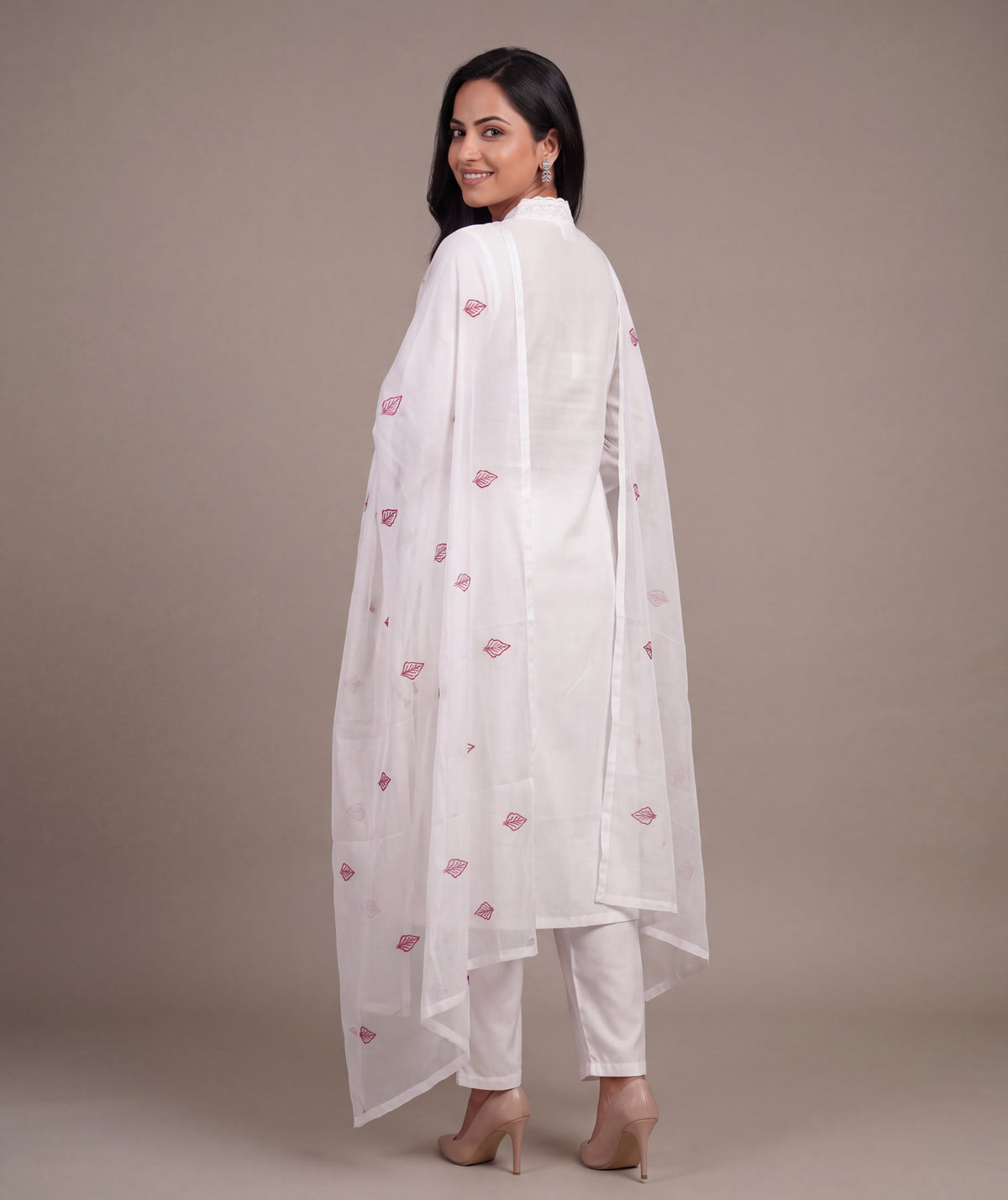 White Botanica Kurta Set