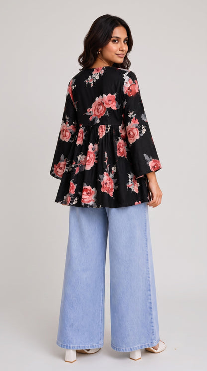 Noir Rosette Alia Top