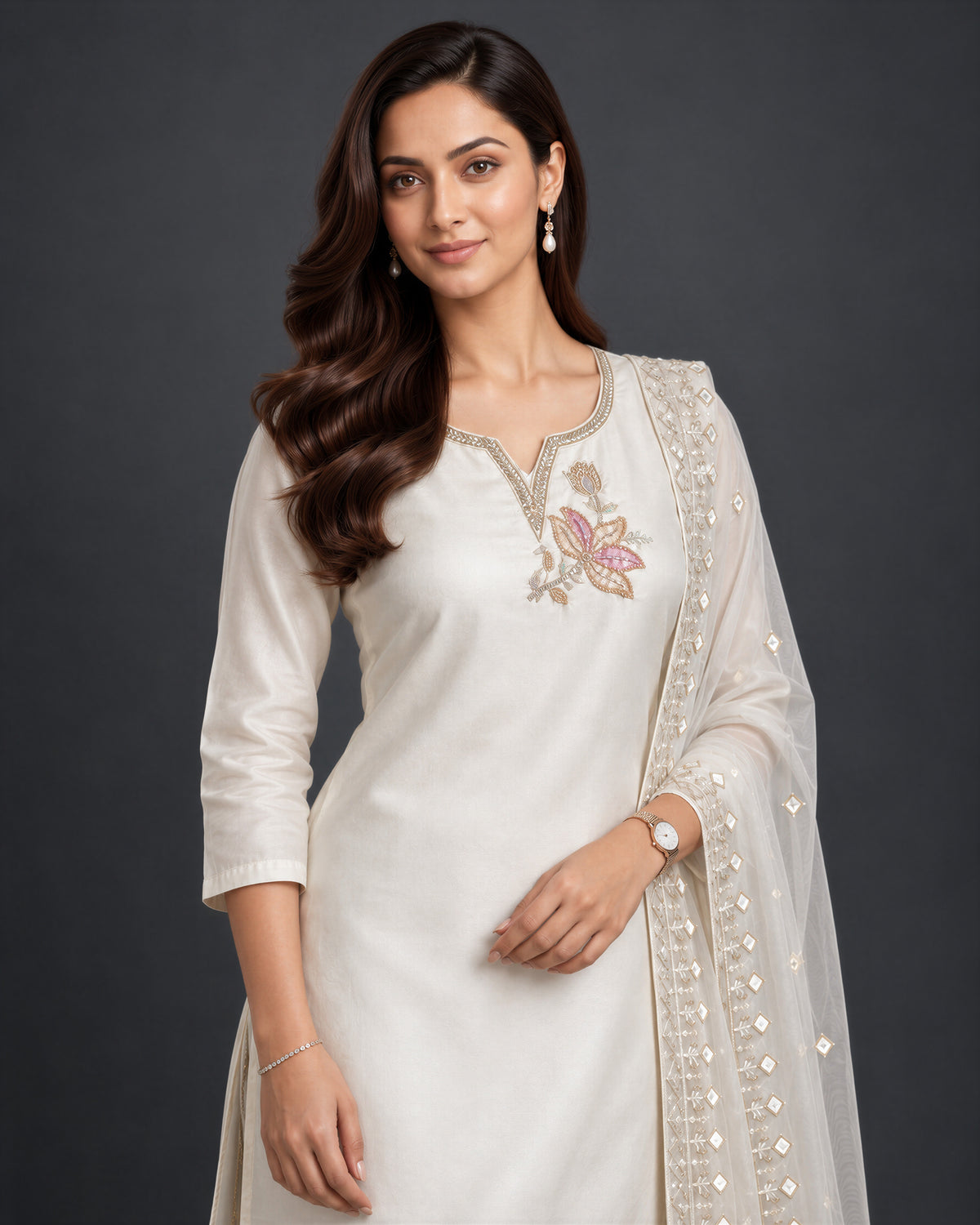 Ivory Gulnaar Kurta Set