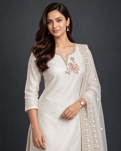 Ivory Gulnaar Kurta Set