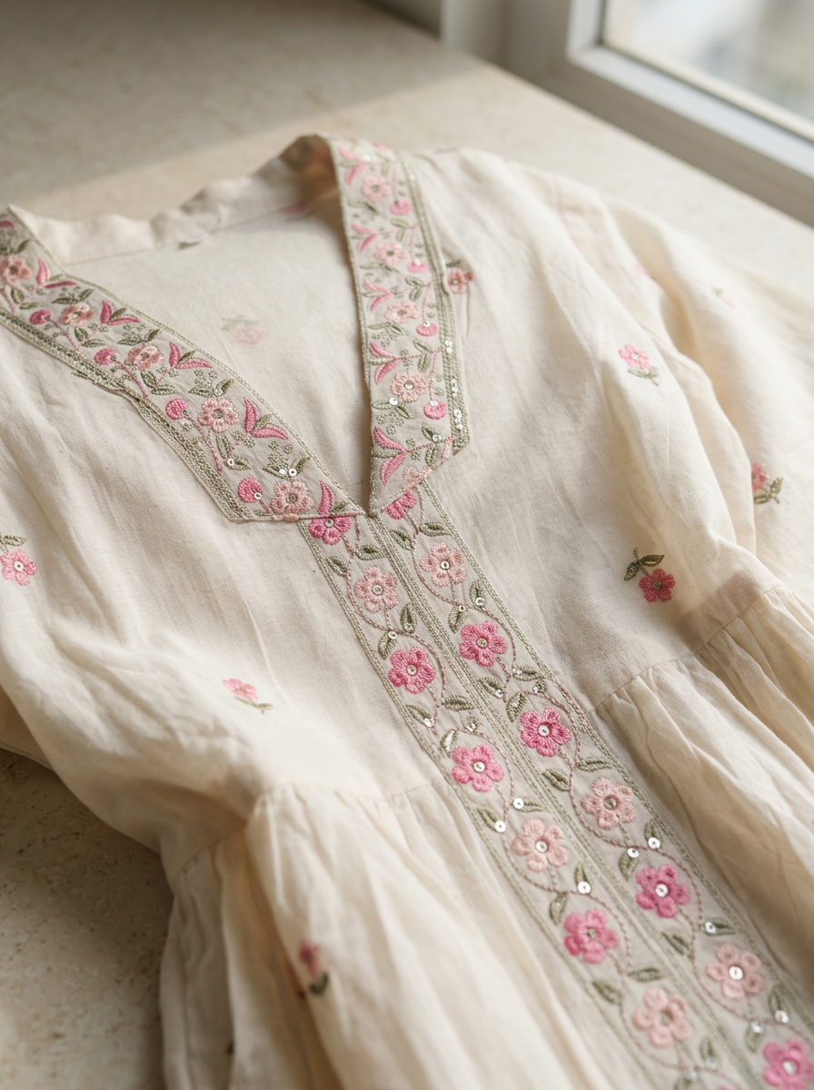 Ivory Blossom Kurta Set