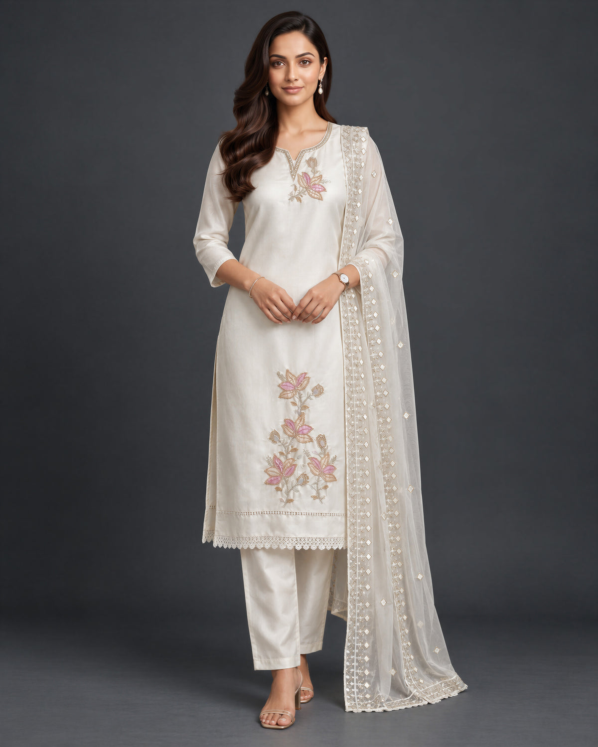 Ivory Gulnaar Kurta Set