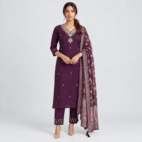 Wine Garden Kurta Set