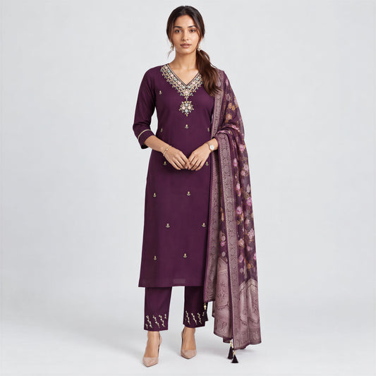 Wine Garden Kurta Set