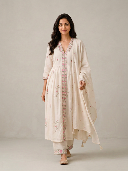 Ivory Blossom Kurta Set