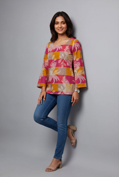 Fuchsia Canvas Heer Short Top