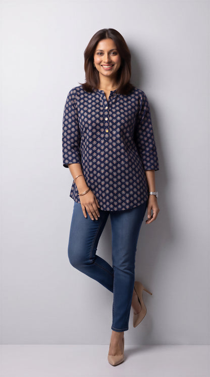 Indigo Sprig Short Top