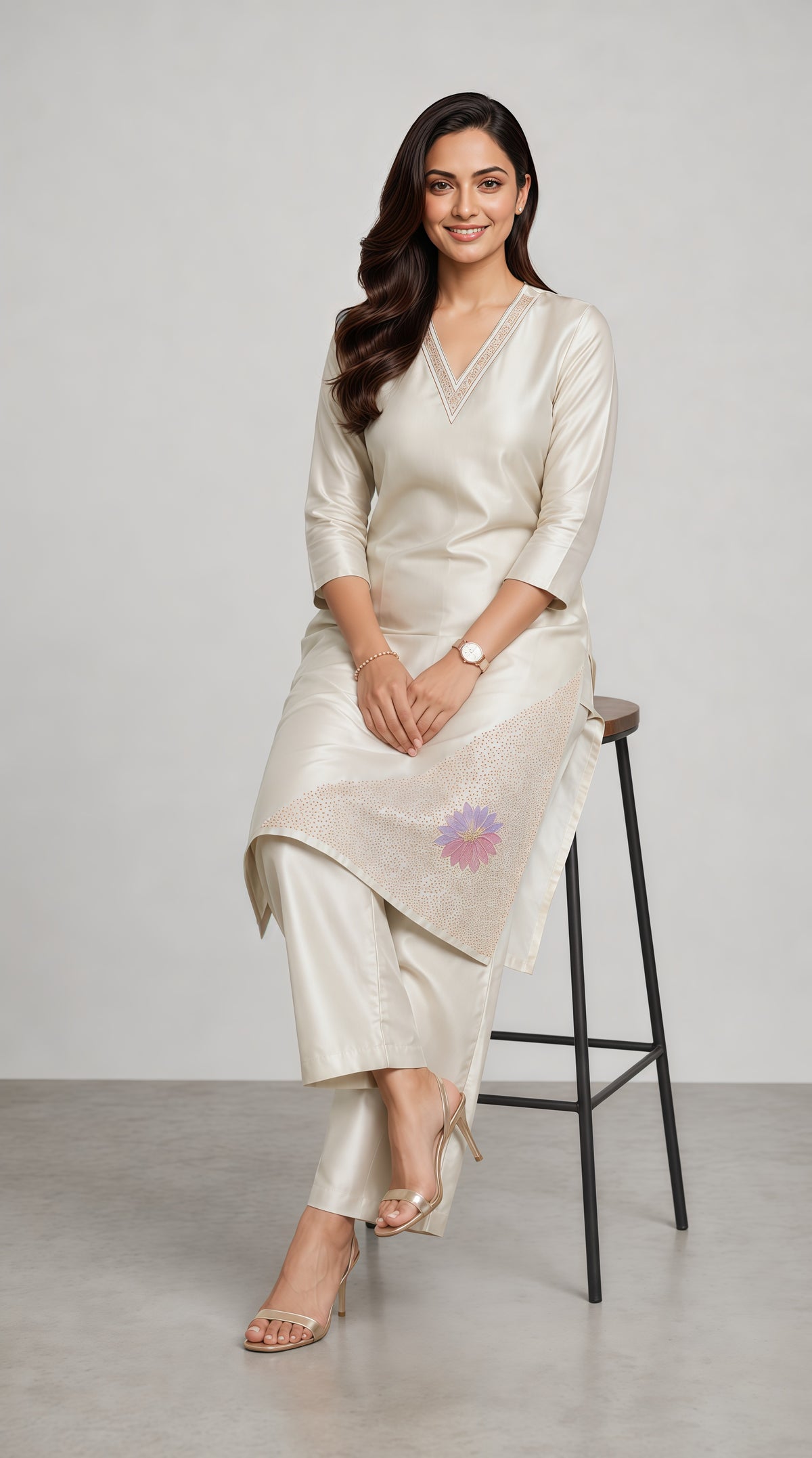 Ivory Dune Roman Silk Co ord Set