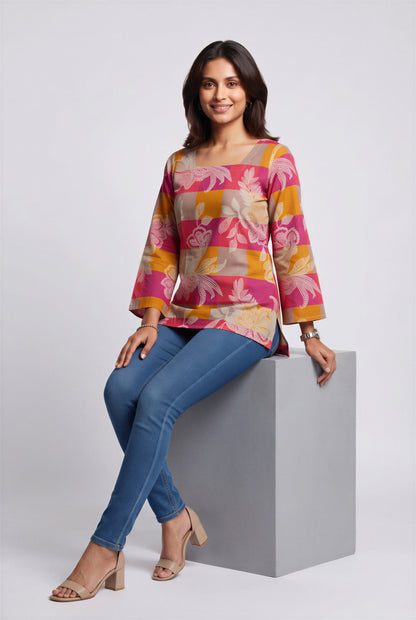 Fuchsia Canvas Heer Short Top