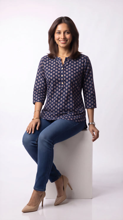 Indigo Sprig Short Top