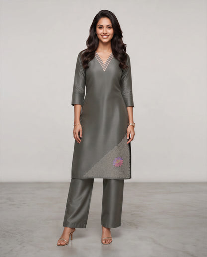 Graphite Grace Roman Silk Co ord Set