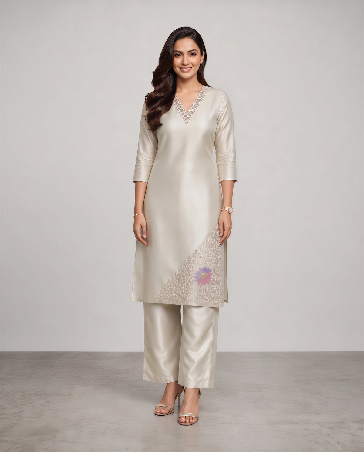 Ivory Dune Roman Silk Co ord Set