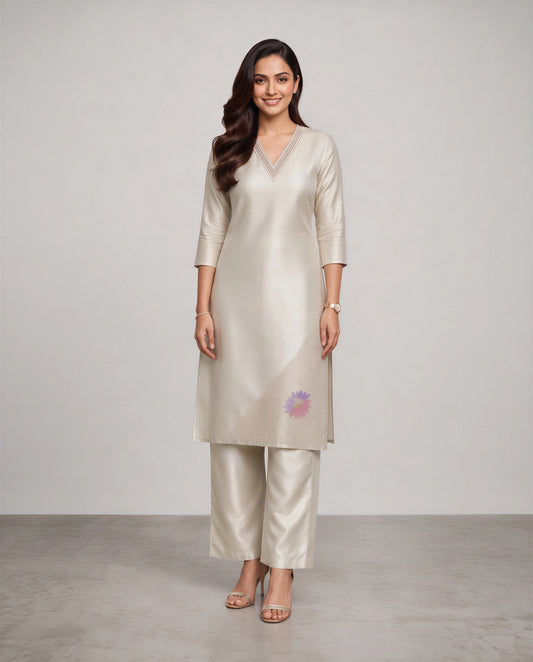 Ivory Dune Roman Silk Co ord Set