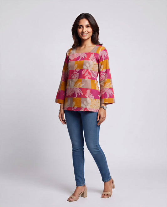 Fuchsia Canvas Heer Short Top
